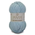 WOLANS 448 Buz Mavi Soft Kadife Bunny Baby Örgü Ipi Kadife Ip Yumuşak Oyuncak Ipi Battaniye Ipi