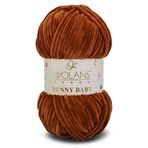 WOLANS 460 Kestane Soft Kadife Bunny Baby Örgü Ipi Kadife Ip Yumuşak Oyuncak Ipi Battaniye Ipi