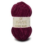 WOLANS 466 Patlıcan Soft Kadife Bunny Baby Örgü Ipi Kadife Ip Yumuşak Oyuncak Ipi Battaniye Ipi