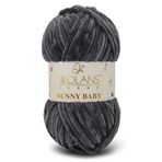 WOLANS 476 Antrasit Soft Kadife Bunny Baby Örgü Ipi Kadife Ip Yumuşak Oyuncak Ipi Battaniye Ipi