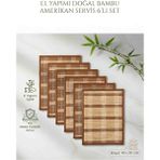 Wolawood Doğal Bambu 6'lı Amerikan Servis Seti Özel El Yapımı Natural Hasır Sofra Sunum Takımı