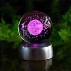 Wolawood Kristal Cam Kar Küresi 3D Renk Değiştiren LED Işıklı Pilli Dekoratif Konsept Hediyelik Masaüstü Süs Lamba Biblo Şık Zarif Rgb Dekor Özel Tasarım - DÜNYAYI DOLAŞAN GEZGİN KIZ