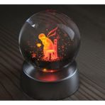Wolawood Kristal Cam Kar Küresi 3D Renk Değiştiren LED Işıklı Pilli Dekoratif Konsept Hediyelik Masaüstü Süs Lamba Biblo Şık Zarif Rgb Dekor Özel Tasarım - SANDALYE OTURAN DÜŞÜNCELİ ADAM