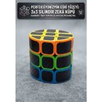 Wolawood Özel Üretim Silindir Zeka Küpü Karbon Fiber Görünümlü Rubik Küp, Eğri Yüzeyli Yüksek Kaliteli Profesyonel Akıl Oyunu