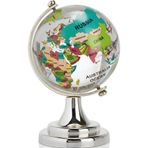 Wolawood Standlı Dönen Şeffaf Atlas Küre Yüksek Kalite Kristal Cam Dünya Haritası Küresi Eğitim Hediyelik Mini Biblo Ev, Ofis, İşyeri Renkli Masa Dekoru