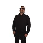 Wolddi.das erkek boyunlu fermuarlı sweatshirt siyah M 2050