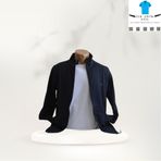 Wolddi.das Erkek Fermuarlı Lacivert Dalgıç Kumaş Sweatshirt LACİVERT L 9502