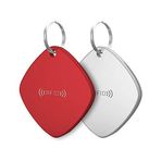 Wolf Guard EM4100 125 KHz RFID Yakınlık Kimlik Kartı Belirteç Etiketleri Erişim Kontorl Sistemi için Anahtarlıklar, Beyaz/Kırmızı, 2'li paket