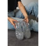 Wolk Shoes Kadın Şeffaf Kemer Detaylı Simli Sandalet Rahat Kullanım İçin Tasarlandı