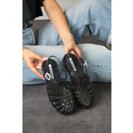 wolk shoes Ruby Şeffaf Siyah Kemer Detay Kadın Sandalet