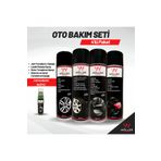 Wöller Oto Bakım Seti 4'lü Paket Lastik Parlatıcı Jant Temizleyici Motor Temizleyici Döşeme Temizleyici