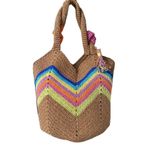 WOMANBAG El Yapımı Büyük Boy Renkli Hasır Plaj Çantası(55X50CM) HASIR Tek Ebat