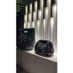 WOMANBAG EL YAPIMI KOMPLE GÜMÜŞ PULLU HASIR SİYAH CLUTCH PORTFÖY ÇANTA Siyah Tek Ebat