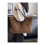 WOMANBAG El Yapımı Rafya Büyük Boy Omuz Çantası(PLAJ ÇANTASI) HASIR Tek Ebat