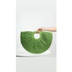 WOMANBAG El Yapımı Yeşil Tasarım Rafya Hasır Çanta Plaj Çantası(48X30CM) YEŞİL Tek Ebat