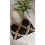 WOMANBAG HASIR EL YAPIMI OMUZ VE KOL ÇANTASI Hasır siyah Standart