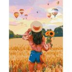 Womb Hobby Yaz Güneşi Sayılarla Boyama SETI(40X50 cm Tuval Şasesine Gerili) - Standart