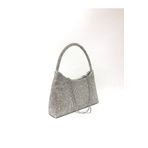 womenacs Gümüş Renk Taşlı Elde Tutmalı Abiye Clutch Portföy Düğün Nişan Kına Kadın Gece Çantası (askılı)