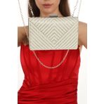 womenacs Kadın Sedef Renk İnci Taşlı Abiye Clutch Portföy El Gece Düğün Nişan Kına Çantası 370