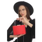 womenacs Kırmızı Renk Saten Kumaş Abiye Portföy Clutch Kadın Çanta Yeni Sezon