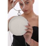 womenacs Sedef Renk Çupra Desenli Taşlı Bilezik Halkalı Abiye Portföy Clutch Çanta