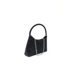 womenacs Siyah Renk Su Damlası Taşlı Abiye Clutch Portföy Düğün Nişan Kına Kadın Gece Çantası (askılı)