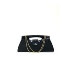 womenacs Siyah Renk Süet Rugan Karışımı Mıknatıslı Kapama Abiye Portföy Clutch Düğün Kına Nişan Gece Çantası