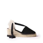 Women's cotton canvas espadrille - VALENCIA - Black, 34 EU