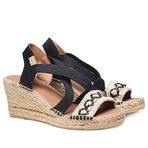 Women's espadrille with elastic bands - SUSA-BN - Black, 37 EU