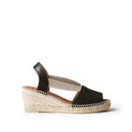Women's leather espadrille - TEIDE-P - Black, 37 EU