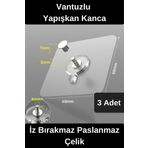 Wonara Dayanıklı Yapışkan Kanca İz Bırakmaz Süper Güçlü Vantuzlu Askı Cam Fayans Seramik Mermer 3 Adet