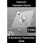 Wonara Dayanıklı Yapışkan Kanca İz Bırakmaz Süper Güçlü Vantuzlu Askı Cam Fayans Seramik Mermer 5 Adet