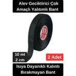 Wonara Isıya Dayanıklı Kalıntı Bırakmayan Alev Geciktirici Yanmaz Tüylü Bez Bant 10 mt 2 Adet - 0 - Siyah - 10 mt - 2 cm