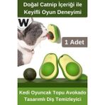 Wonara #kedioyuncağı Özel Üretim Catnip Kedi Oyuncak Topu Avokado Tasarımlı Diş Temizleyici Stres Azaltıcı Doğal Kedi Nanesi Içerikli Ağız Hijyen Destekleyici Sağlıklı Interaktif Oyun Aparatı - Çok Renkli