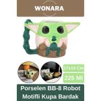 Wonara Özel Tasarım Sevgili Arkadaş Şık ve Dekoratif Hediyelik Porselen Baby Yoda Motifli Kupa Bardak - Renkli