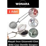 Wonara Özel Üretim Paslanmaz Çelik Maşalı İnce Gözenekli Elek Geniş Kulplu Bitki Çayı Demlik Süzgeci 1 Adet