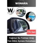 Wonara Özel Üretim Yağmur Kaydırıcı Buğu Önleyici Su Tutmaz Araba Yan Dikiz Aynası Koruma Filmi 2'li Set