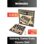 Wonara Premium Board Game - Zekav Geliştirici Eğitici Strateji Klasik Satranç Dama Kutu Oyunu Seti