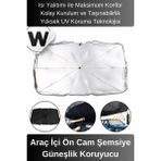 Wonara Premium Titanyum Kaplama Gümüş Renk Uv Işınlarına Dayanıklı Araç Ön Cam Şemsiye Güneşlik Koruyucu - Açık Gri