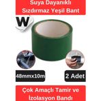 Wonara Sızdırmaz Suya Dayanıklı Yeşil Renk Çok Amaçlı Tamir ve Izolasyon Bandı 10M 2 Adet