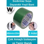 Wonara Sızdırmaz Suya Dayanıklı Yeşil Renk Çok Amaçlı Tamir ve Izolasyon Bandı 10M 3 Adet