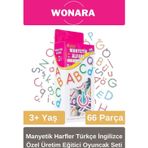 Wonara Zeka ve Motor Becerileri Geliştiren Manyetik Harfler Tr En 66 Parça Özel Üretim Eğitici Oyuncak Seti
