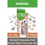 Wonara Zeka ve Motor Becerileri Geliştiren Manyetik Hayvanlar 30 Parça Özel Üretim Eğitici Oyuncak Seti - Çok Renkli
