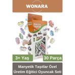 Wonara Zeka ve Motor Becerileri Geliştiren Manyetik Taşıtlar 30 Parça Özel Üretim Eğitici Oyuncak Seti - Çok Renkli