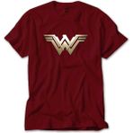 Wonder Woman Metal Logo Kırmızı Tişört