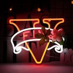 WonderfulLife Oyun Bölgesi Dekoru için Beş Oyun Neon Tabelası, Man Cave Bar veya Yatak Odası Dekorasyonu için Led Işıklar. Mükemmel Doğum Günü Hediyeleri, 5V USB Güçlü, Kolay Asma.