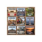 wonderlike Ankara Temalı 9'lu Ahşap Buzdolabı Magnet Seti - Anıtkabir, Atakule ve Tarihi Ankara Evi Tasarımlı Şehir Hediyeliği - Dekoratif Nostaljik Ankara Hatırası Magnet Paketi - Turistik Hediyelik Eşya Buzdo