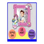 wonderlike Doğum Günü Fotoğraf Baskılı İsim Yazılı Magnet 15 Adet Set - Fotoğraflı Ahşap Magnet Bebek Mevlüt Hediyeliği - 1 Yaş ve Baby Shower Dağıtmalık Hatıra - Ekonomik Resimli Buzdolabı Süsü