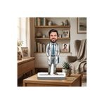 wonderlike Doktor Karikatürlü 3D Ahşap Biblo - Fotoğraftan Çizim Beyaz Önlüklü Tıp Çalışanı Hediyesi - Sevgiliye Doğum Günü ve Atama Hediyelik - İsimli Hekim Masa Üstü Dekoratif Süs Heykelcik - Tıp Bayramı Özel