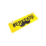 wonderlike ERKEKİŞİ Yazılı Sarı Dekor Plaka Vantuzlu Araba Cam Süsü - Komik Erkek Hediyesi ve Ofis Masası Aksesuarı - Nostaljik Sarı Plaka Hediyelik Levha - Karizma Serisi Dekoratif Süs